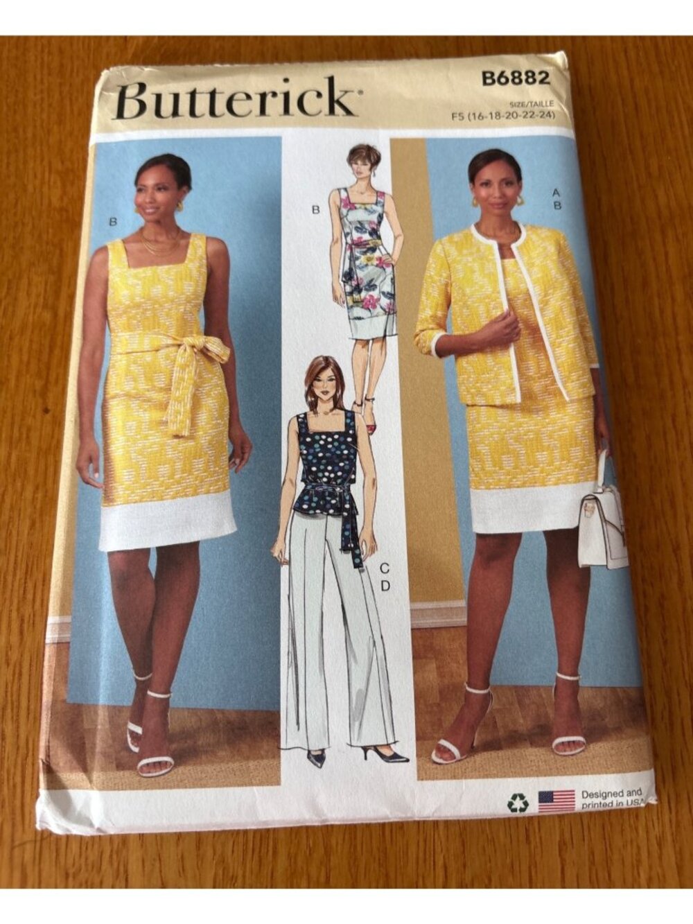 Butterick B6882 Misses Sewing Pattern Size 16-18-20-22-24 Dress Jacket Pant Uncu